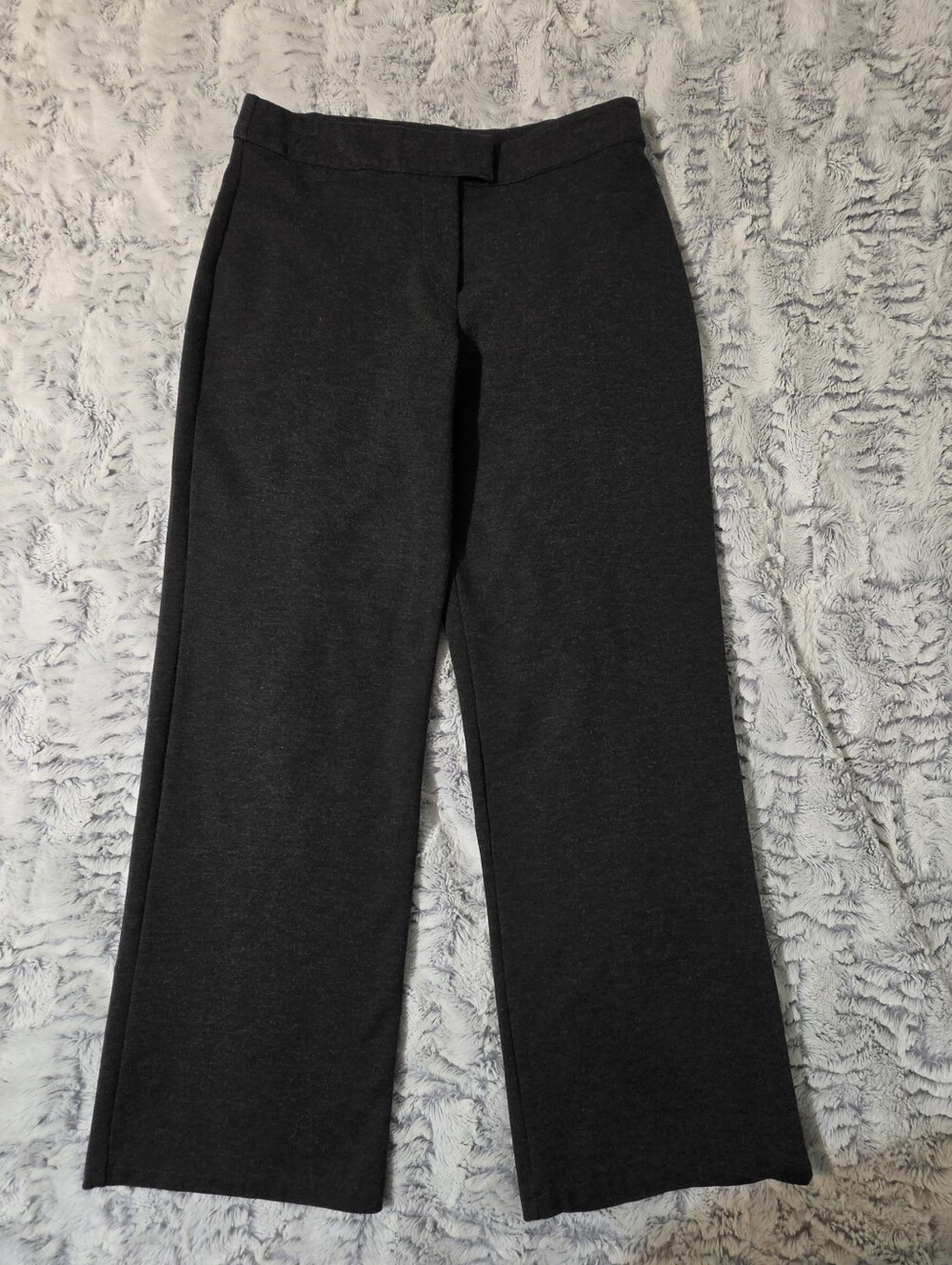 Petite Medium Fall & Winter Trousers. Heathered Dark grey ponte knit,Comfortable
